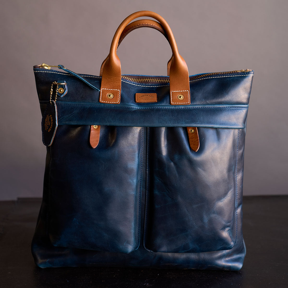 No.160 Primo Tote | Horween® Indigo & Tan