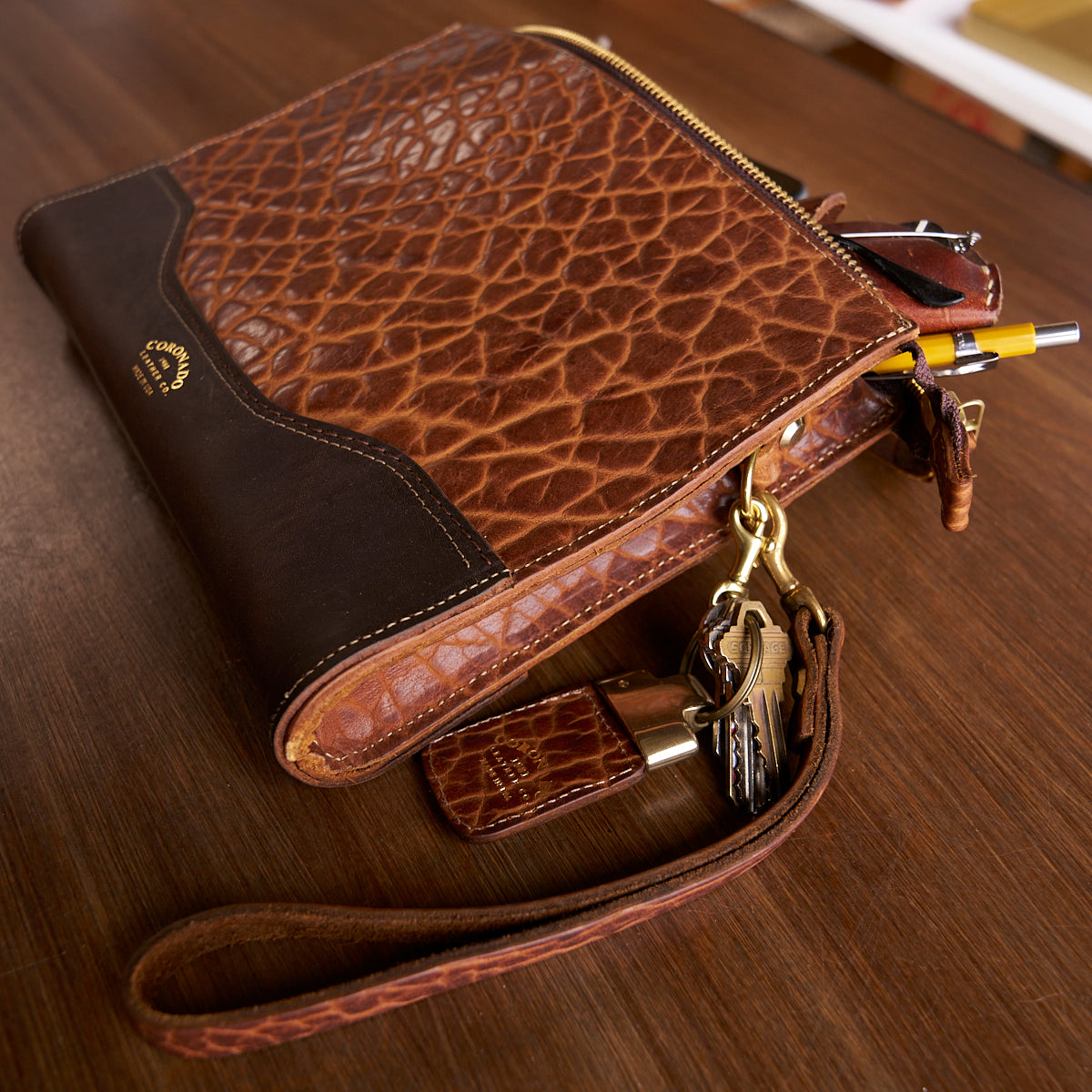 No.195 Bison Utility Pouch | Walnut