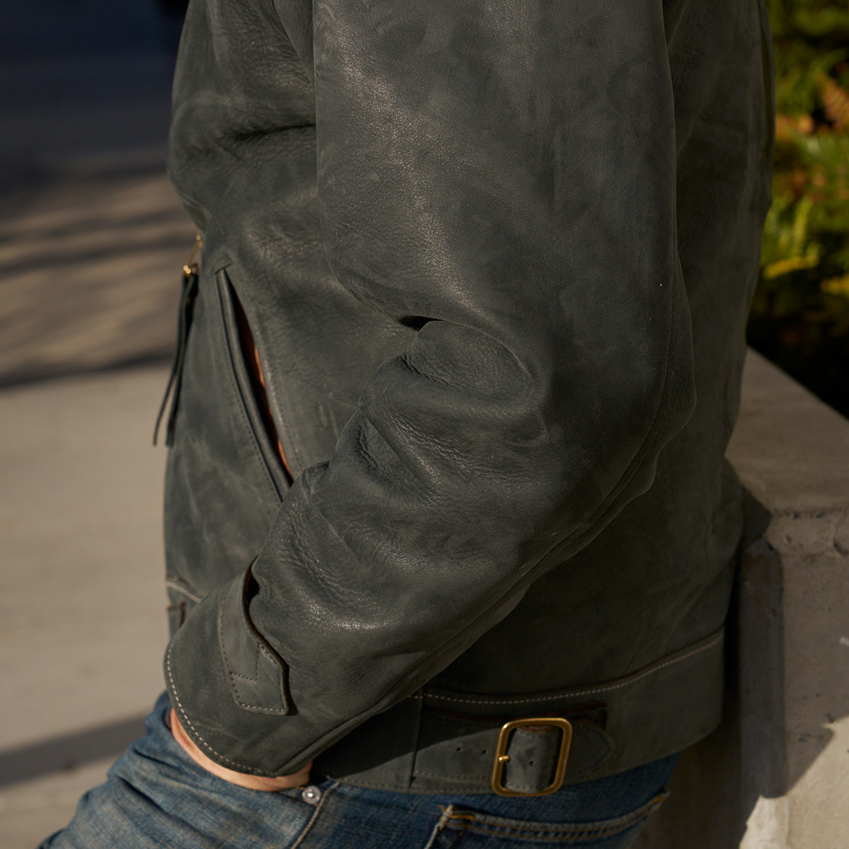 No.69 Union Jacket | Olive-Tanned Horsehide (Charcoal)