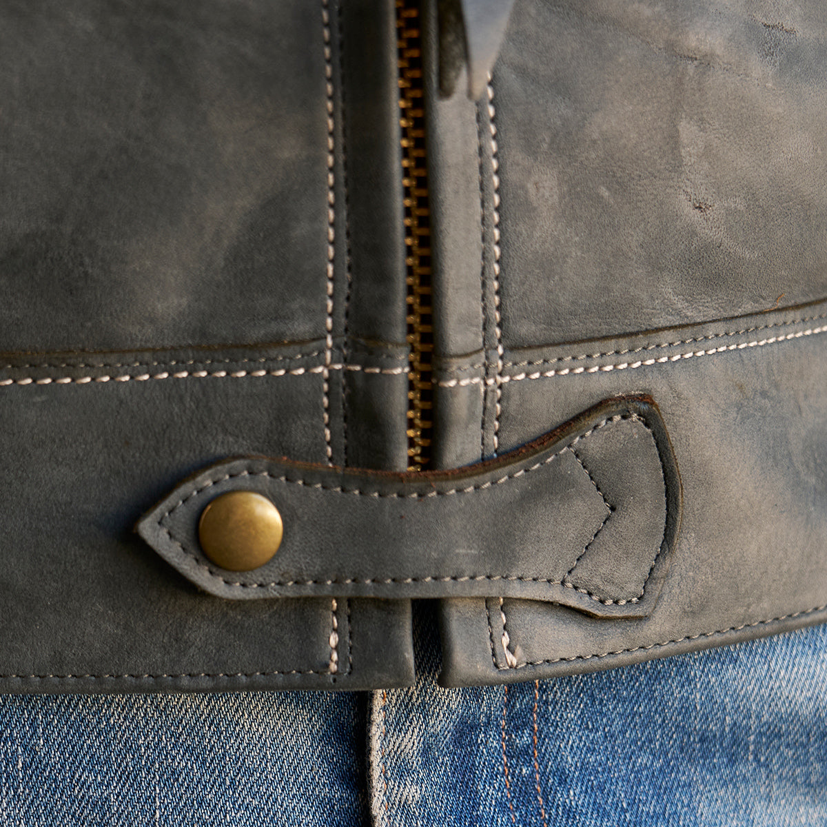 No.69 Union Jacket | Olive-Tanned Horsehide (Charcoal)