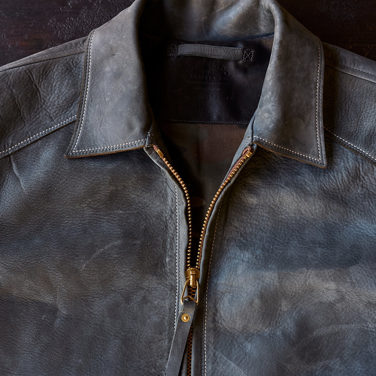 No.69 Union Jacket | Olive-Tanned Horsehide (Charcoal)