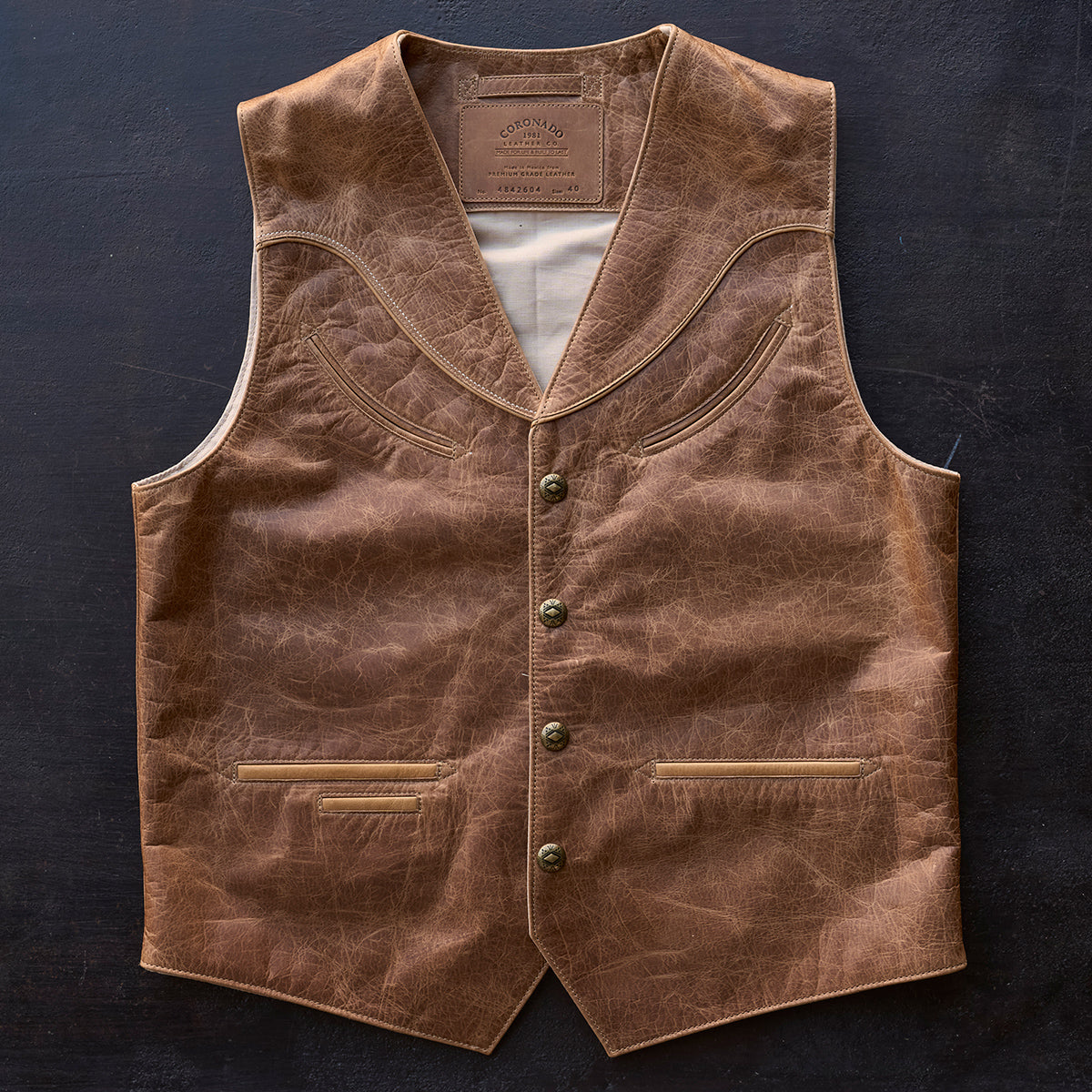 No.484 Vaquero Vest | Stagecoach Tan