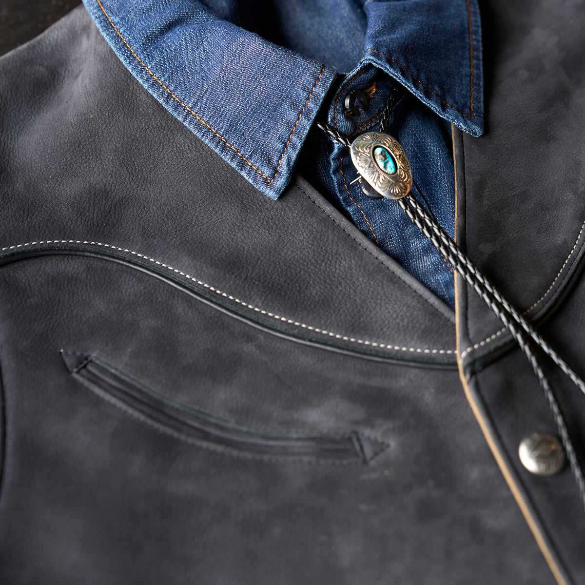 No.484 Vaquero Vest | Charcoal Nubuck