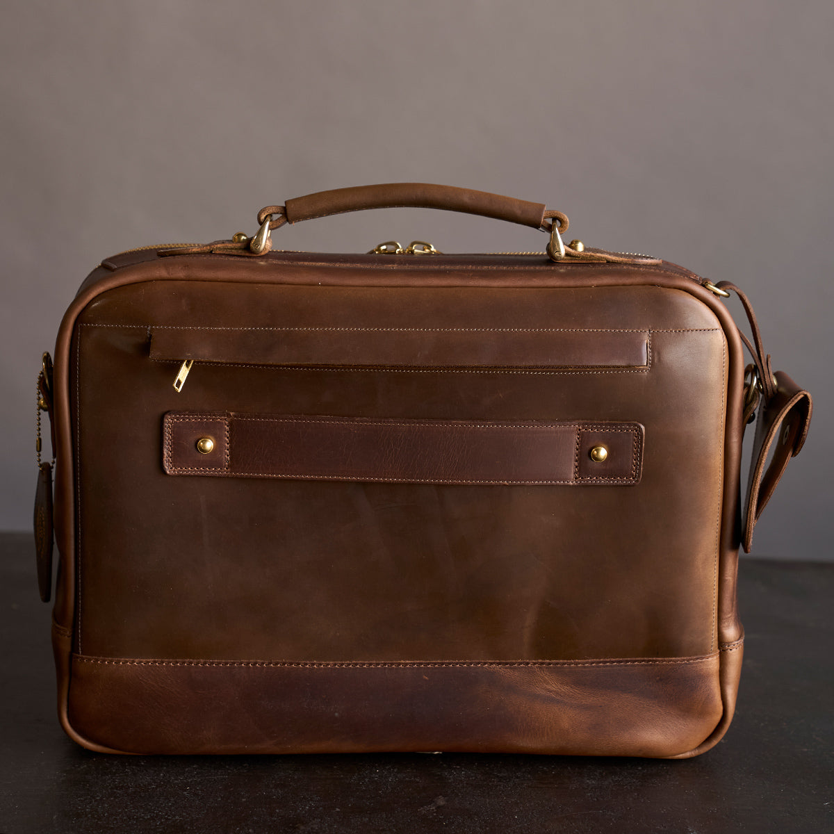 No.541 Chicago Shell Briefcase | Horween® Dark Cognac x3