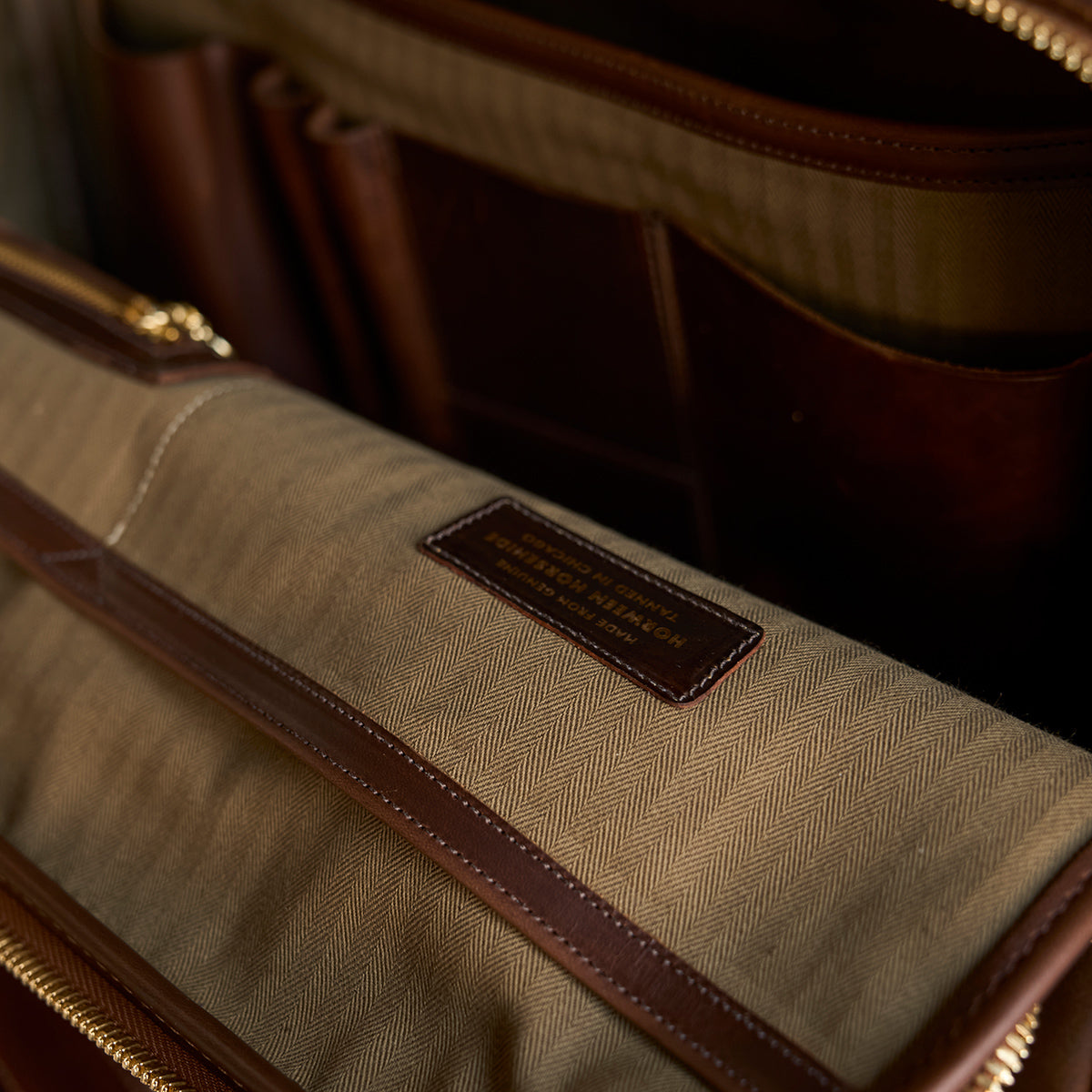 No.541 Chicago Shell Briefcase | Horween® Dark Cognac x3