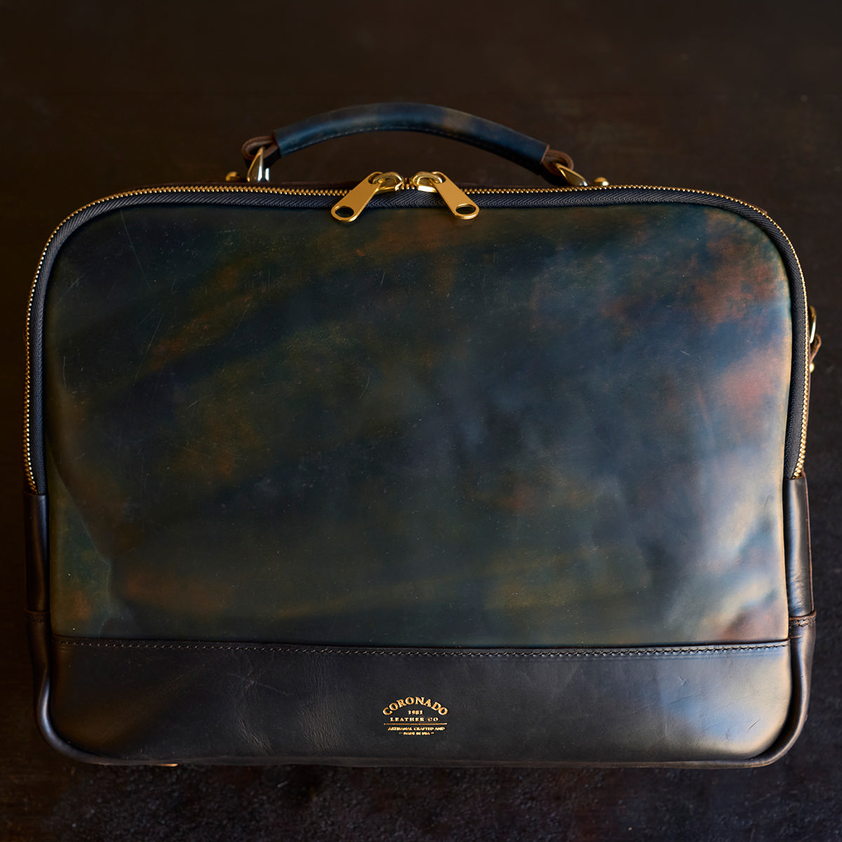 No.541 Chicago Shell Briefcase | Horween® Marbled Black
