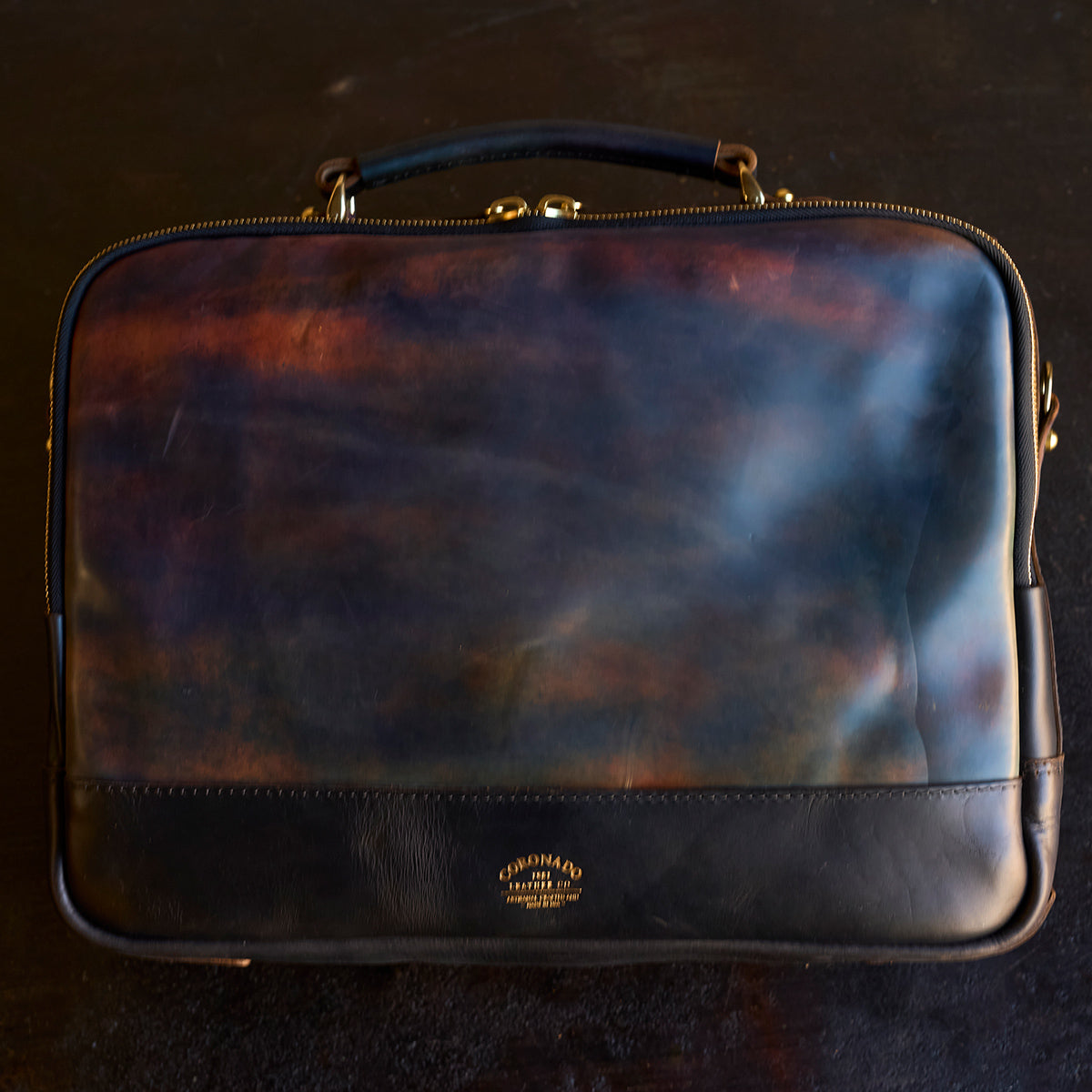 No.541 Chicago Shell Briefcase | Horween® Marbled Black