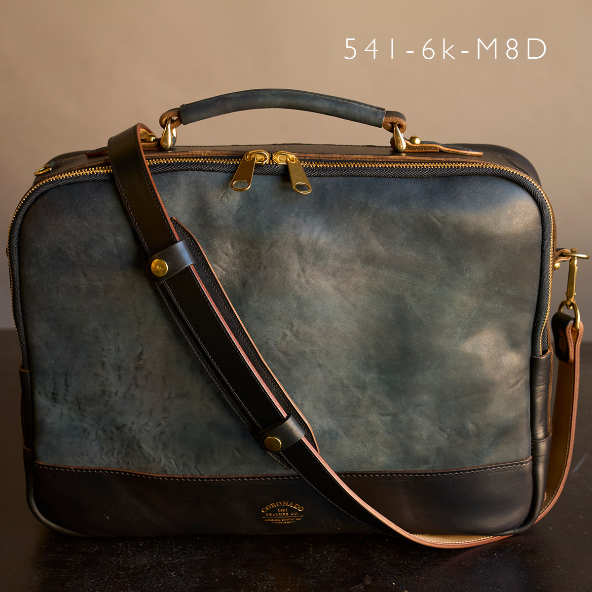 No.541 Chicago Shell Briefcase | Horween® Marbled Black