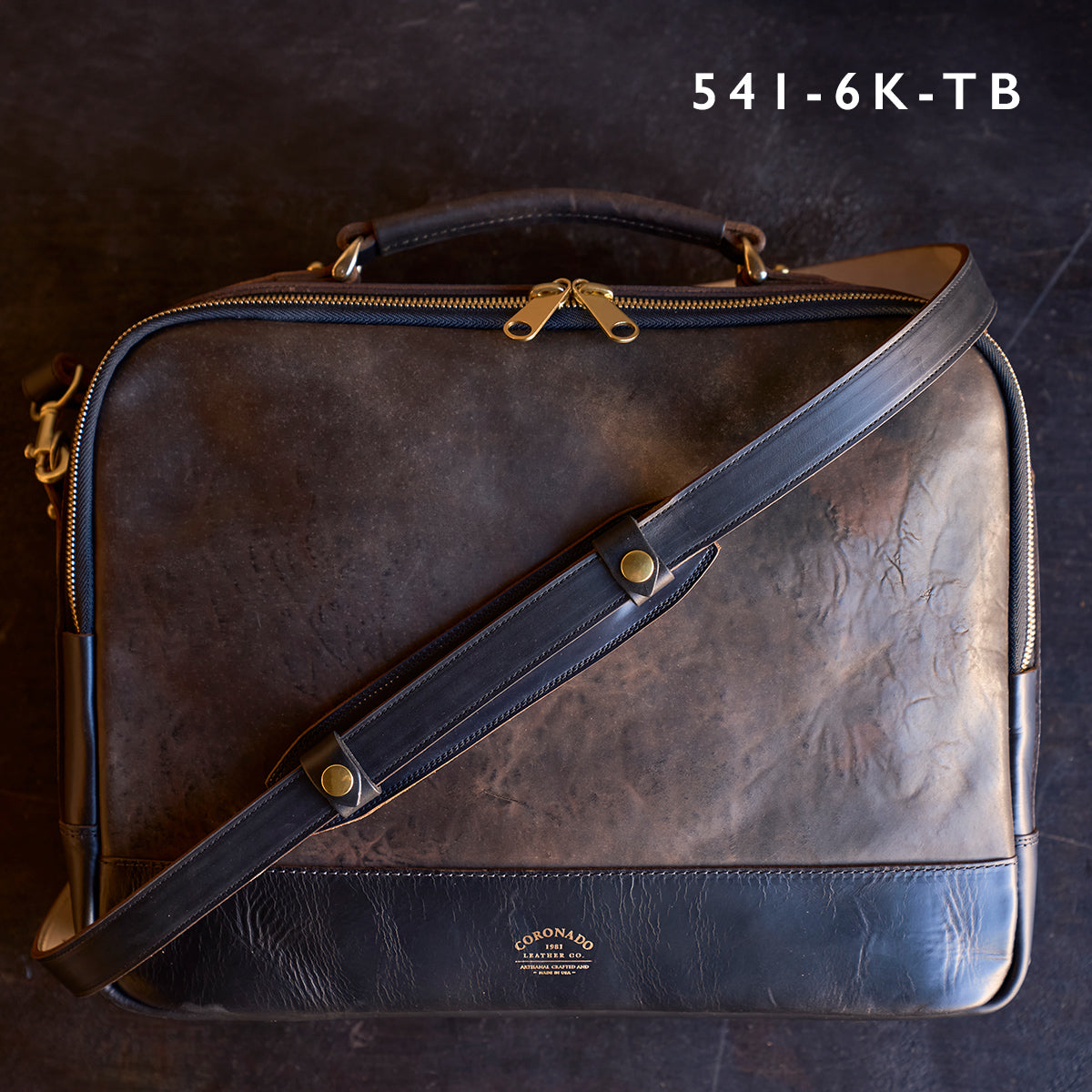 No.541 Chicago Shell Briefcase | Horween® Tumbled Black (x6)