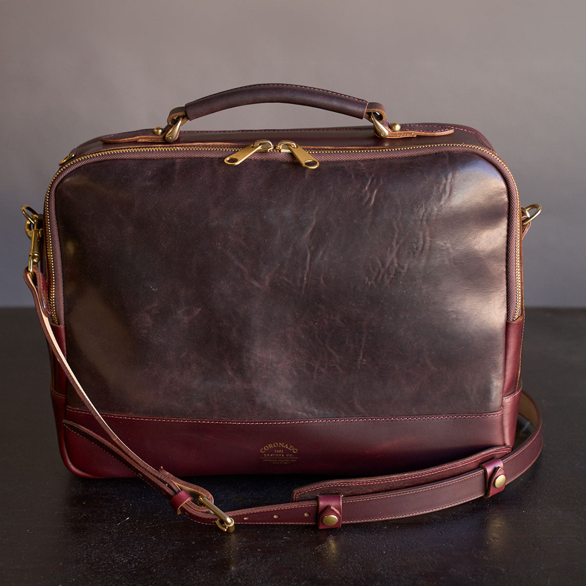 No.541 Chicago Shell Briefcase | Horween® Tumbled Color#8 Cordovan