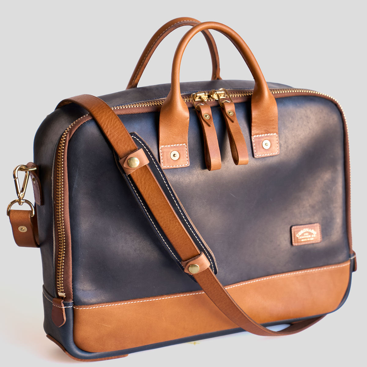 No.545 SD Briefcase | Horween® Indigo & Tan