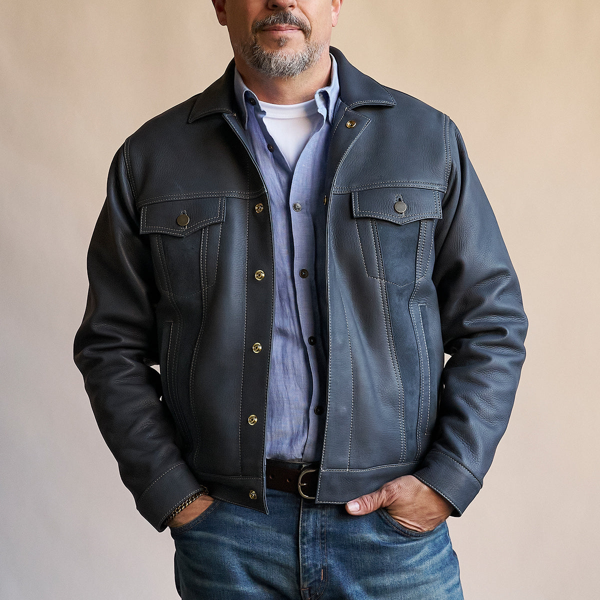 No.210 Dean Jacket | Deerskin Indigo