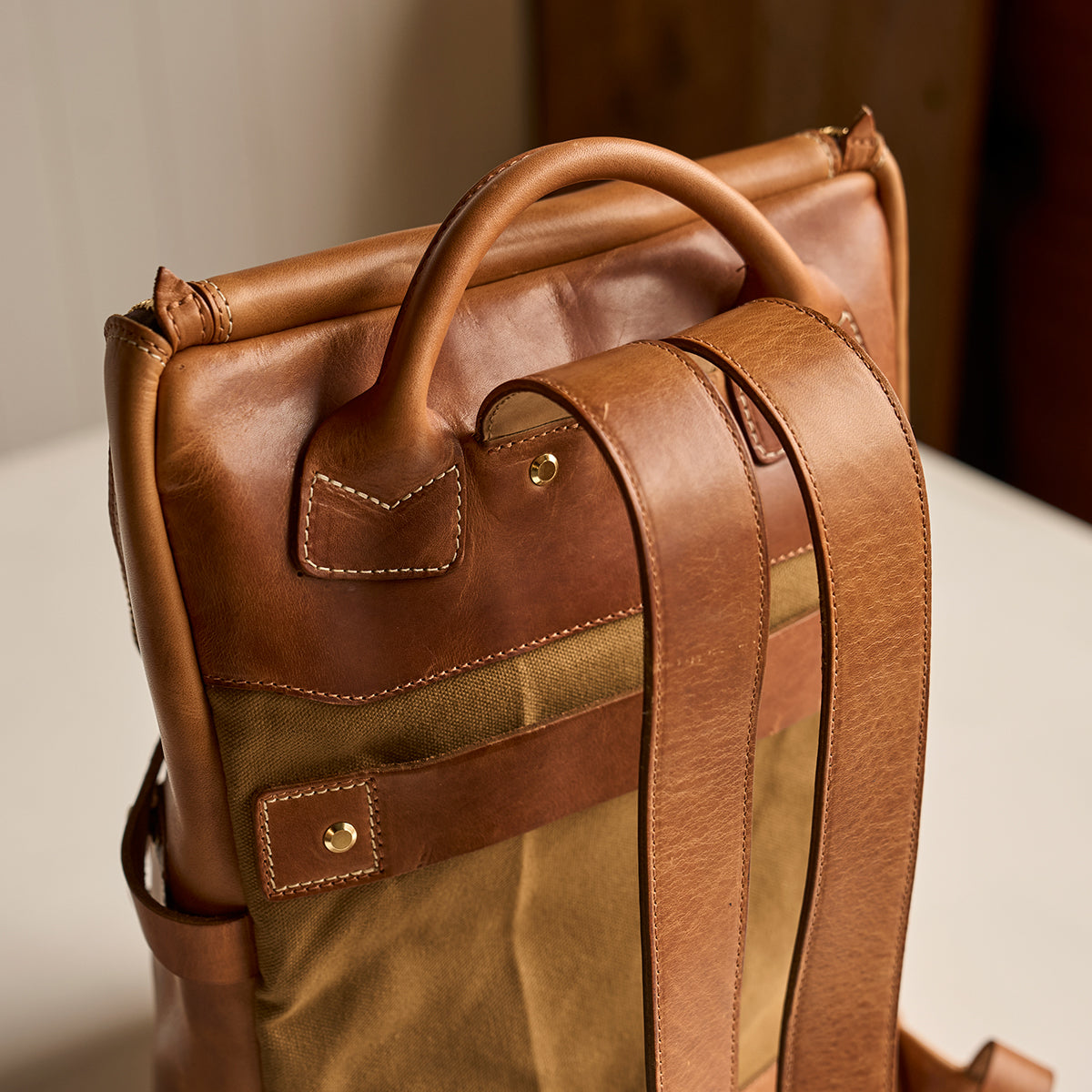 No.755 Top-Zip Backpack | Americana Natural