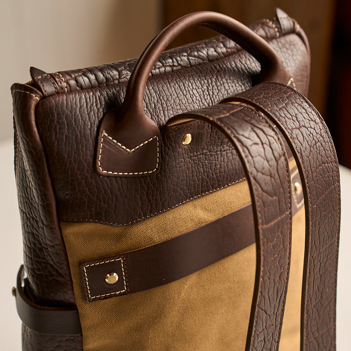 No.755 Top-Zip Backpack | Bison Brown