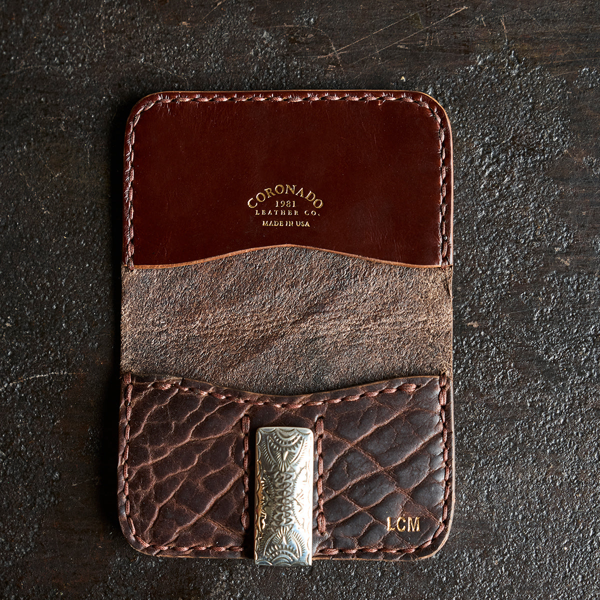 No.14 Heritage Silver Clip Wallet | Brown Bison