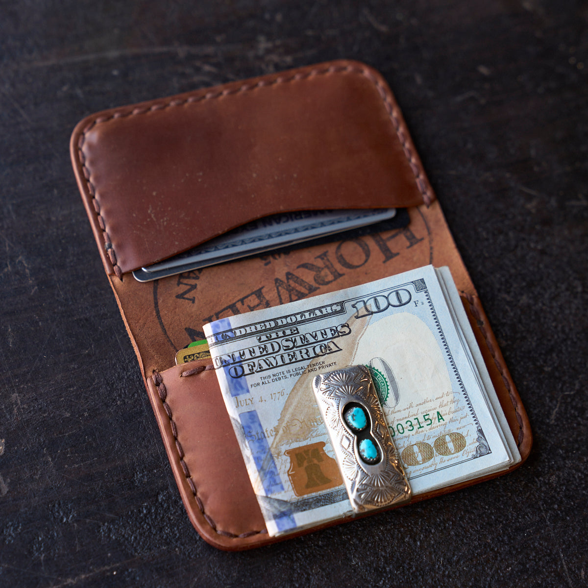 No.8214 Horween® Shell Clip Wallet | Bourbon