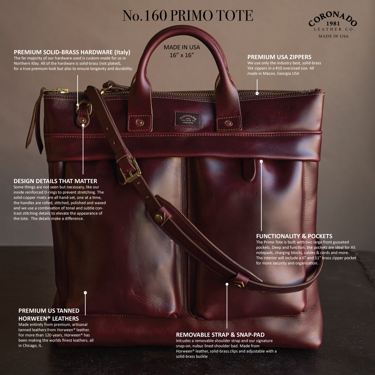 No.160 Primo Tote | Horween® CXL #8