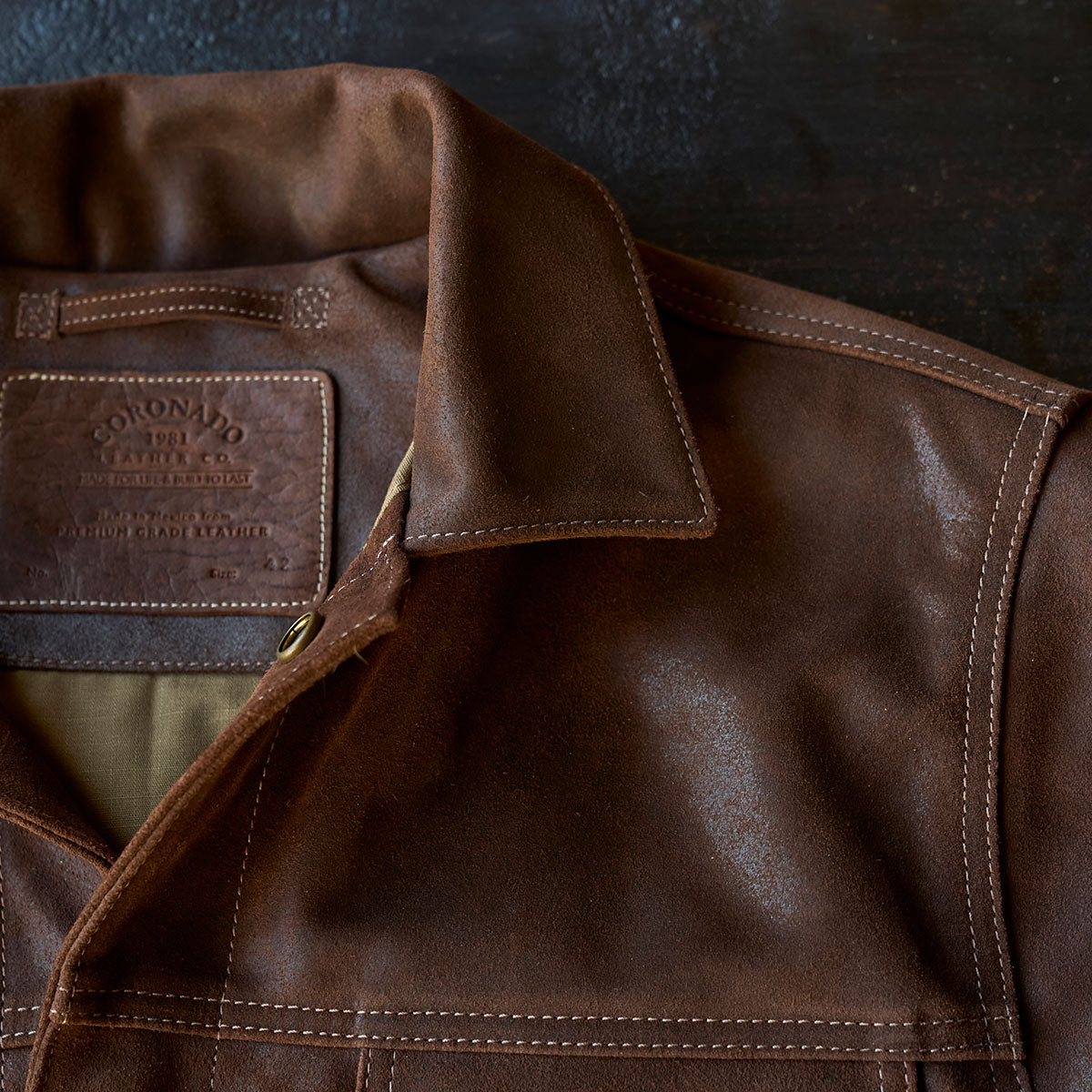 No.210 Dean Jacket | Waxed Suede Brown