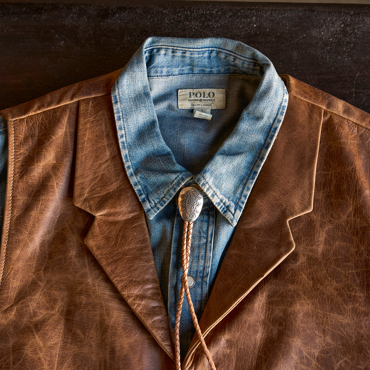No.29 Western Lapel Vest | Distressed Saddle (L.E.)