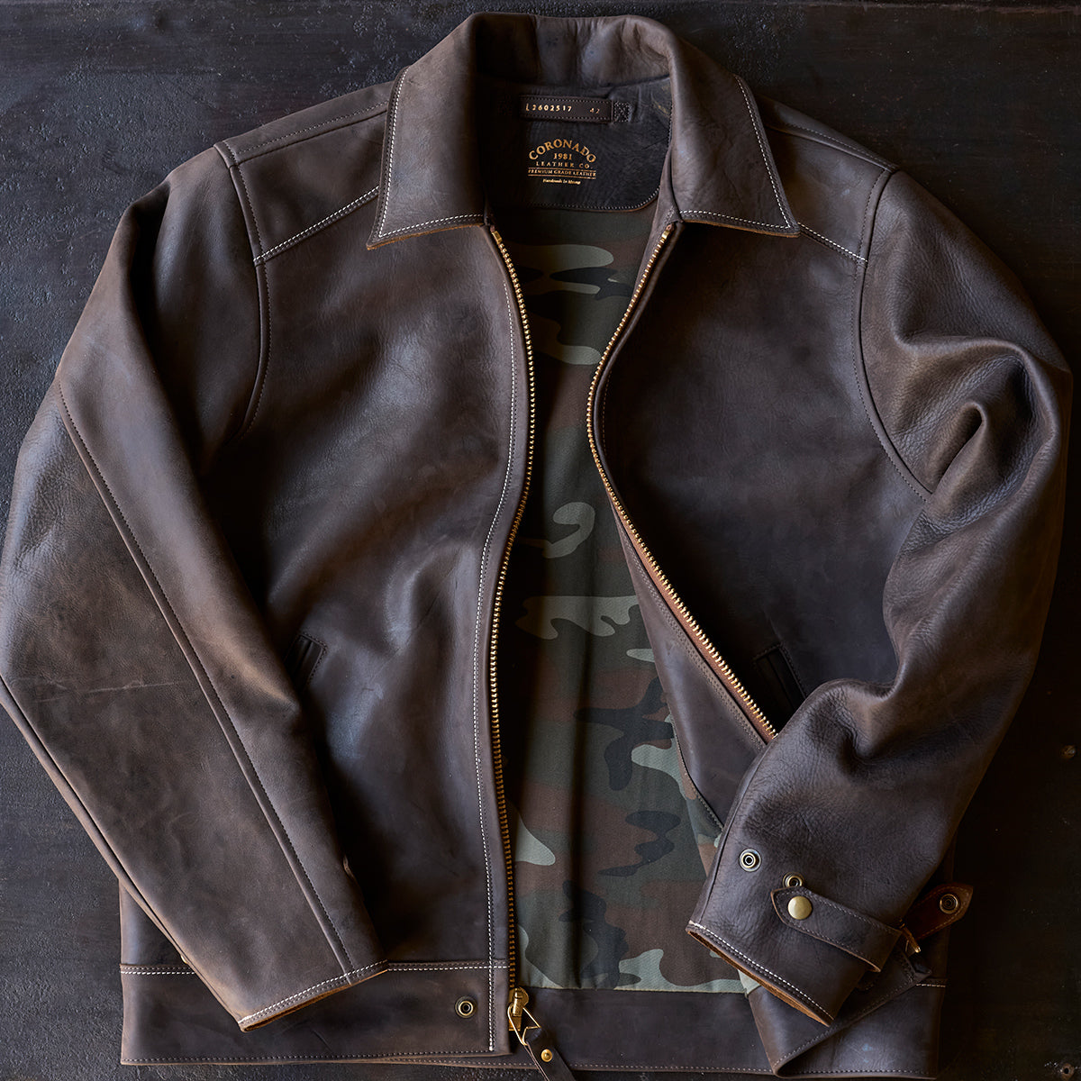 No.69 Union Jacket | Olive-Tanned Horsehide (Wenge)