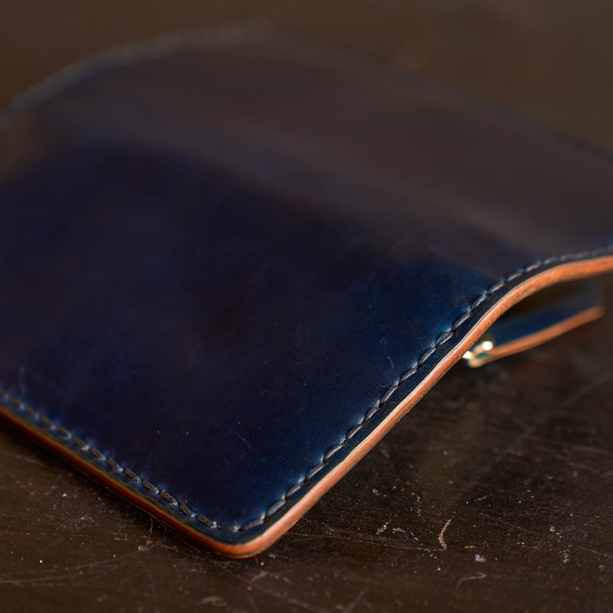 No.830 Horween® Shell Cordovan Long Wallet | Navy