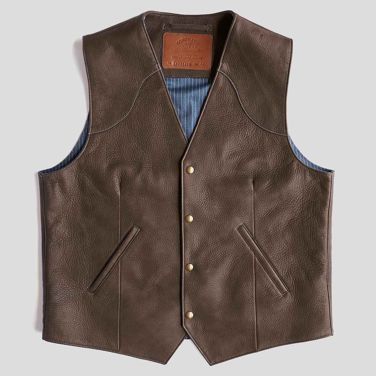 No.485 Sienna Vest | Italian Deerskin Brown