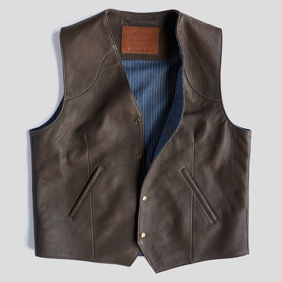 No.485 Sienna Vest | Italian Deerskin Brown