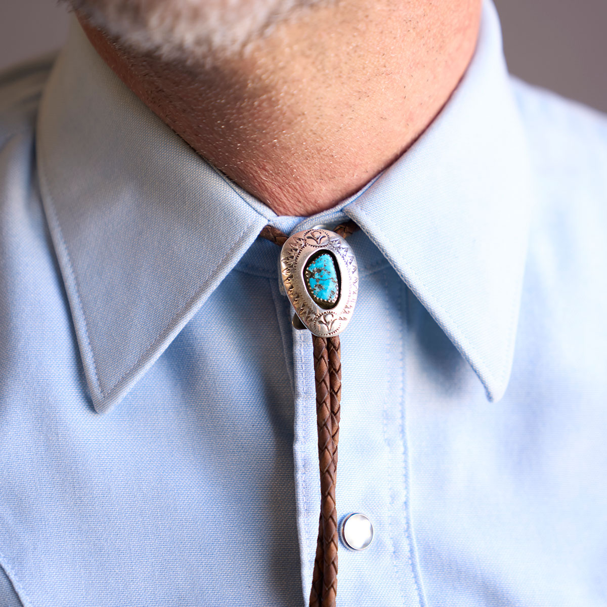No.11 Braided Leather Bolo Tie | Sterling Silver