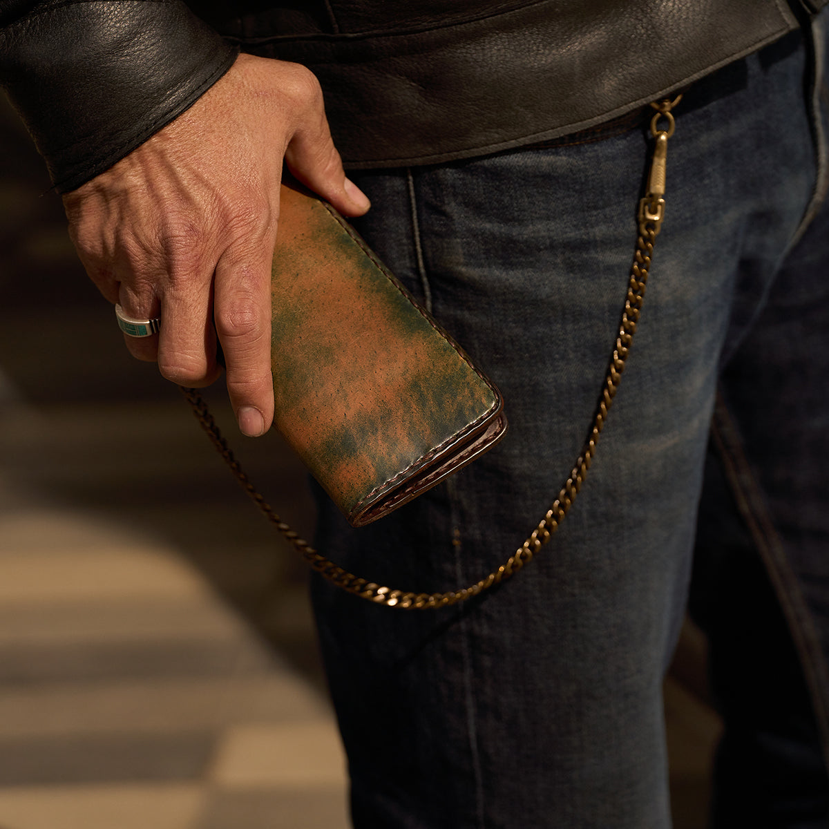 Horween® Marbled Shell Chain Wallet No.9
