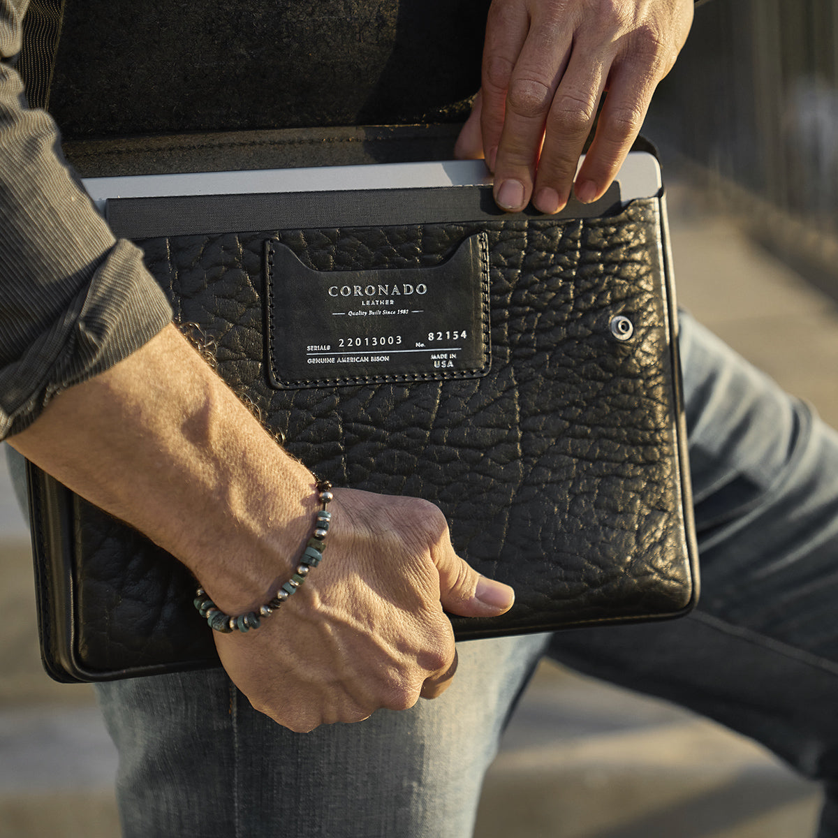 Shrunken Bison & Horween® Hard Cases | Black