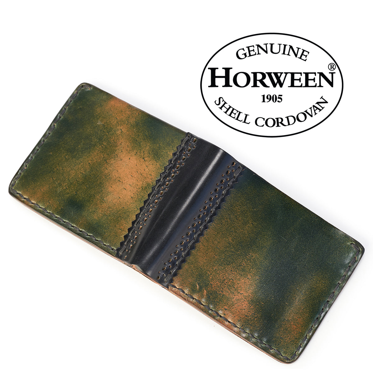 Shell Brogue Wallet No. 40 | Marble Green