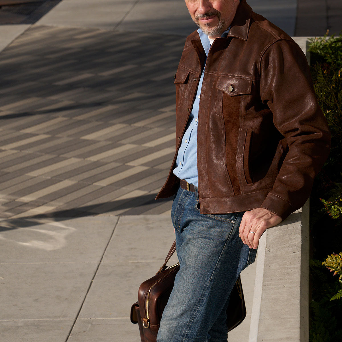 No.210 Dean Jacket | Waxed Suede Brown