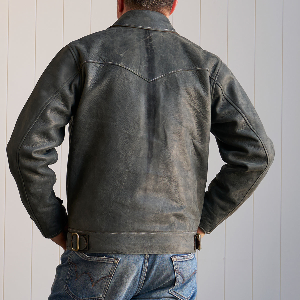 No.69 Union Jacket | Olive-Tanned Horsehide (Charcoal)
