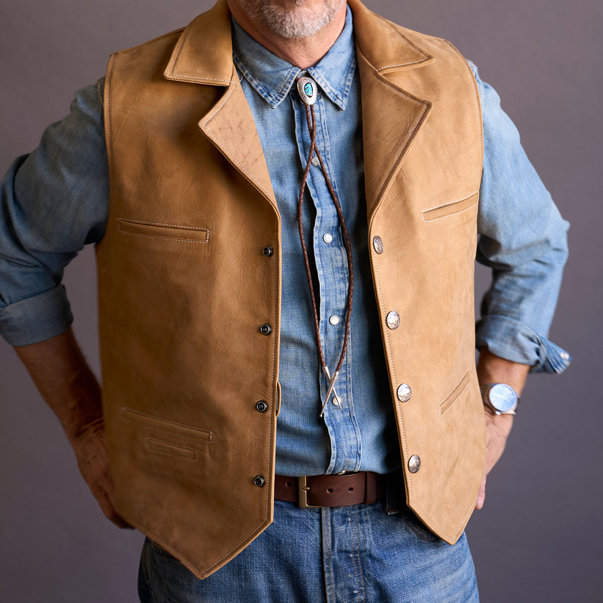 No.39 Nubuck Bison Ranchers Vest | NEW