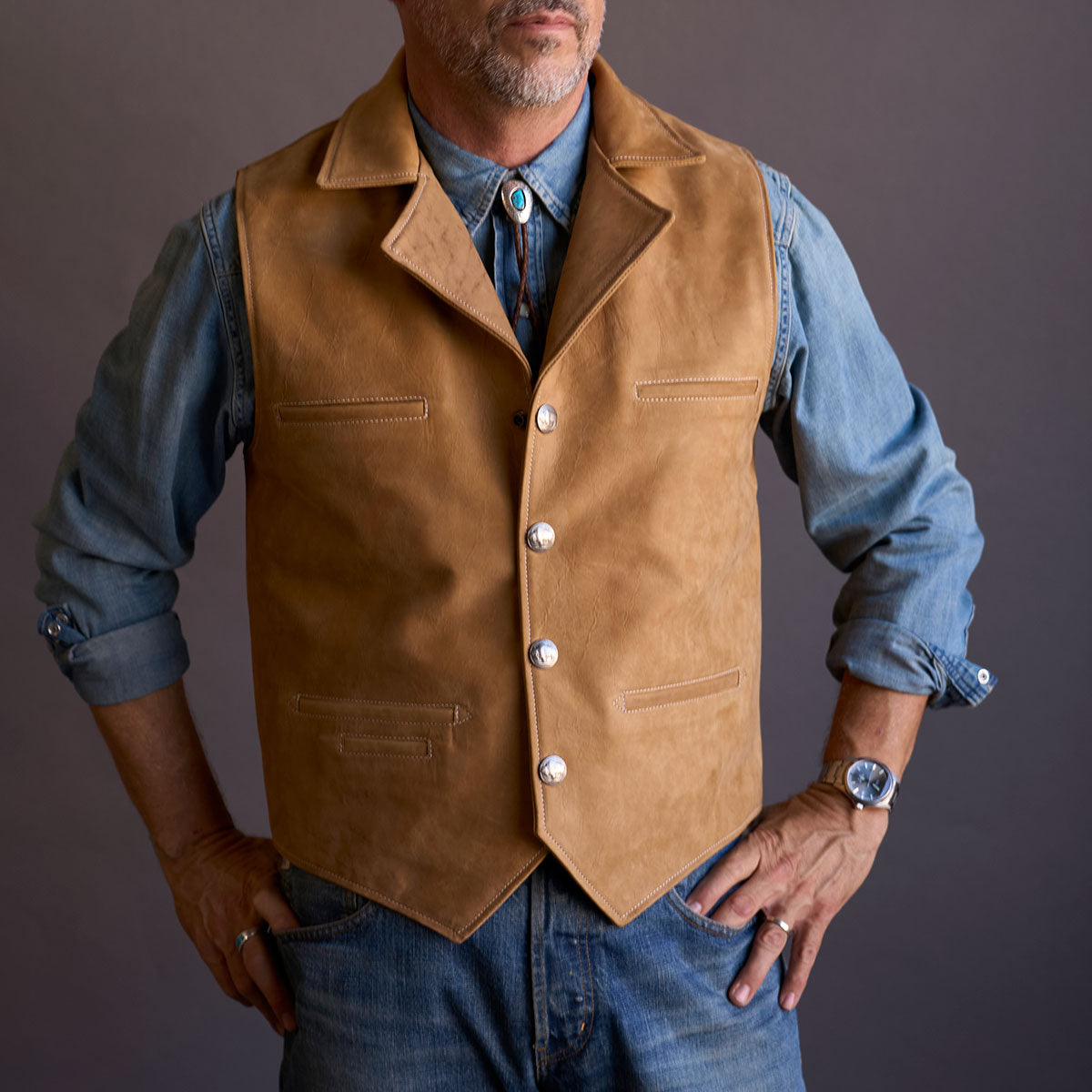 No.39 Nubuck Bison Ranchers Vest | NEW