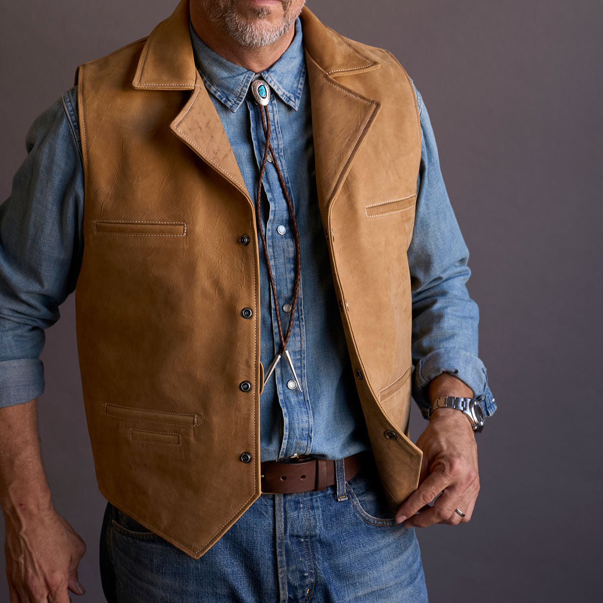 No.39 Nubuck Bison Ranchers Vest | NEW