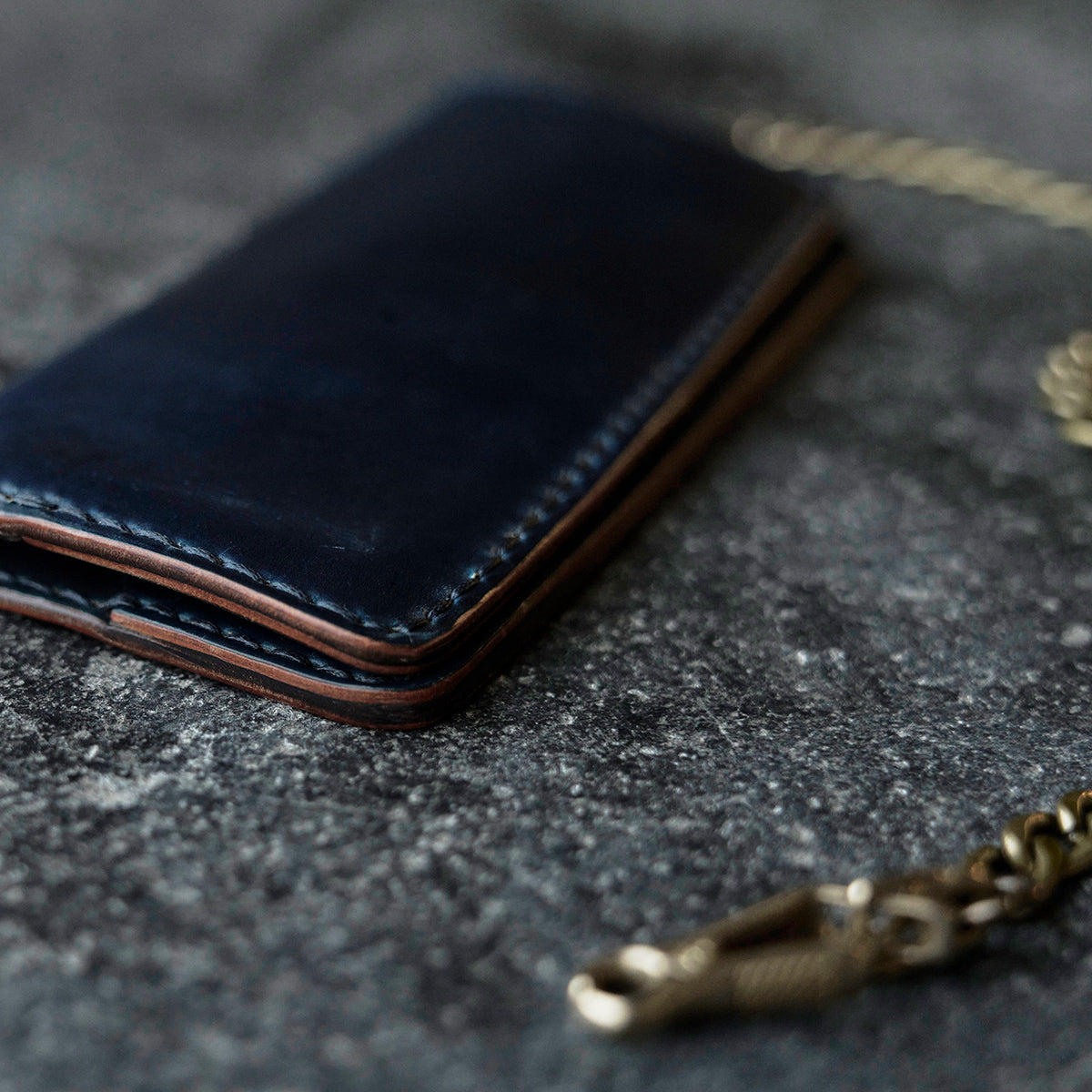 No.830 Horween® Shell Cordovan Long Wallet | Navy
