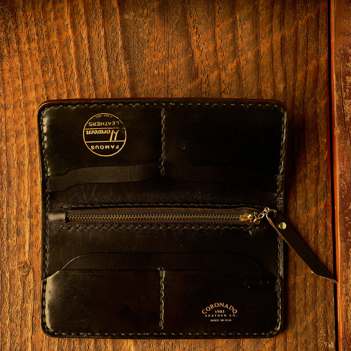 No.830 Garrison Shell & Horse Long Wallet | Black