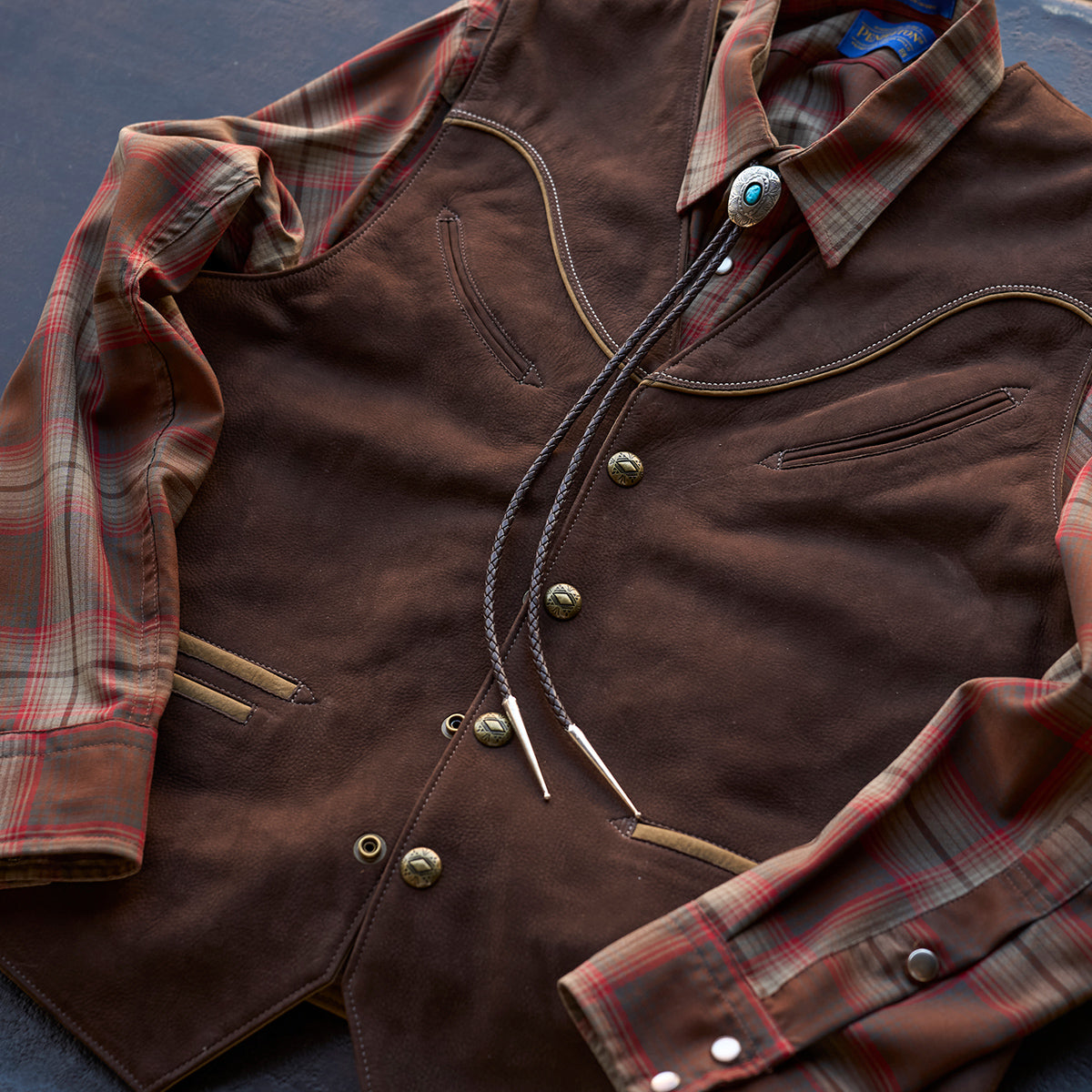 No.484 Vaquero Vest | Brown Nubuck