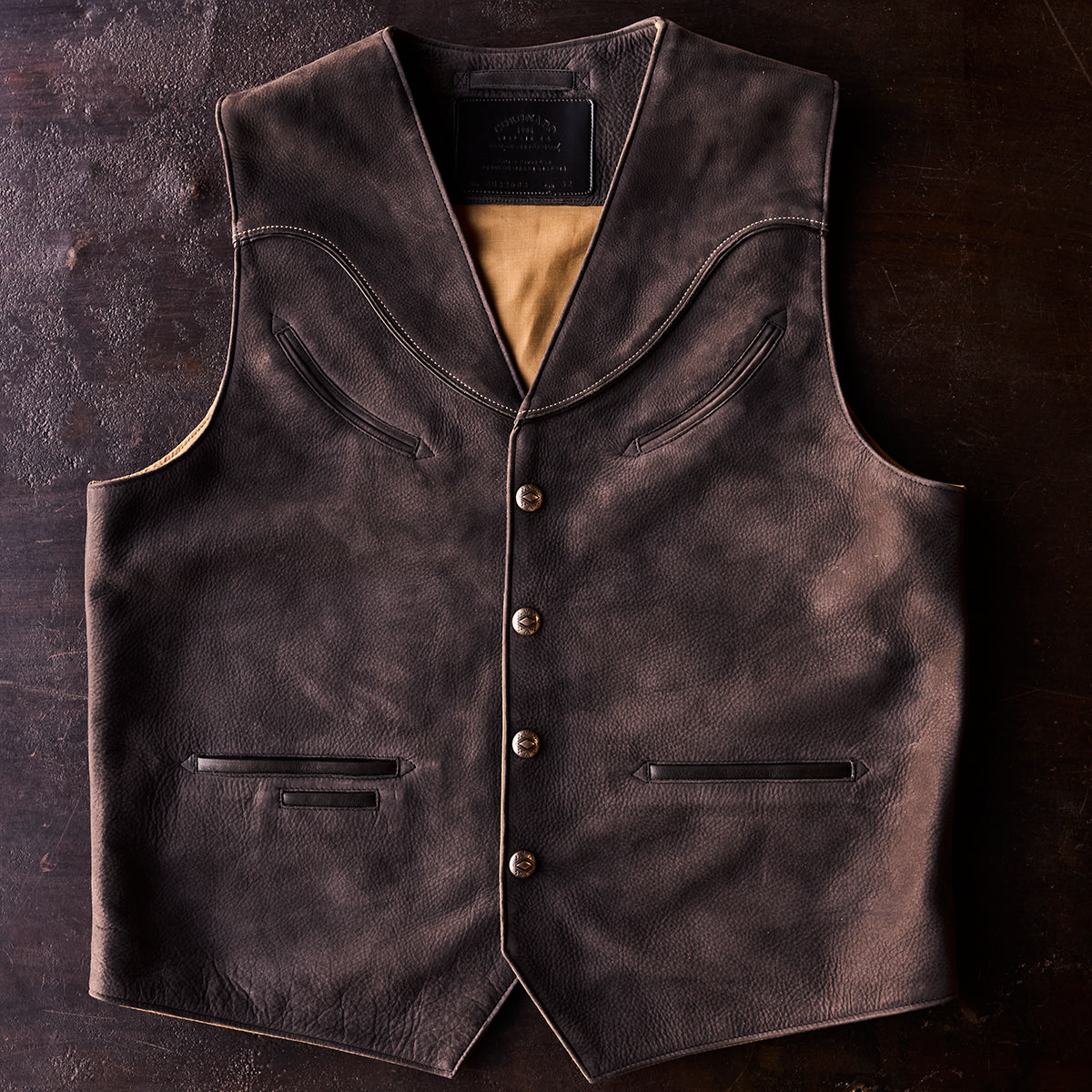 No.484 Vaquero Vest | Charcoal Nubuck