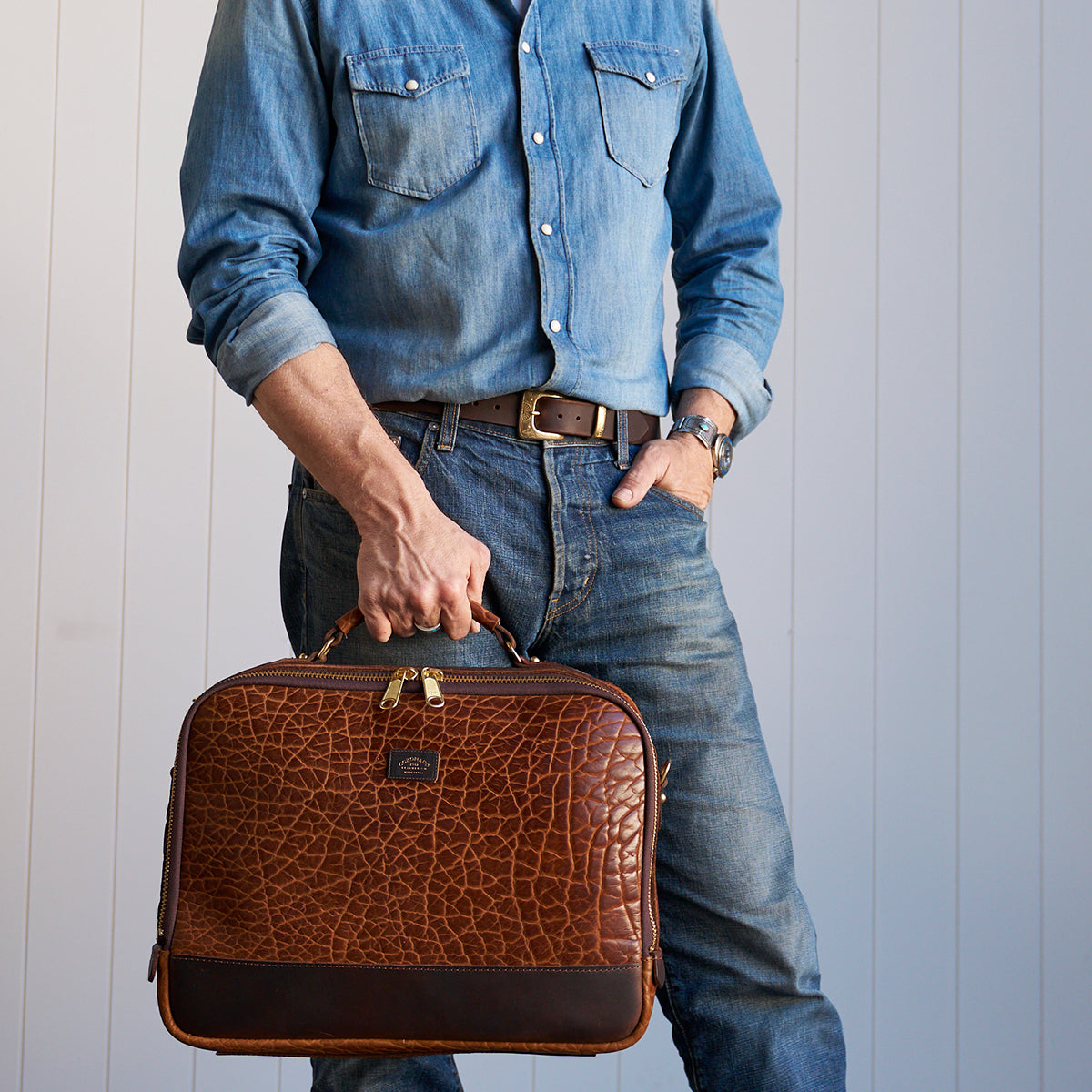 No.540 Attaché Case | LE Bison Walnut