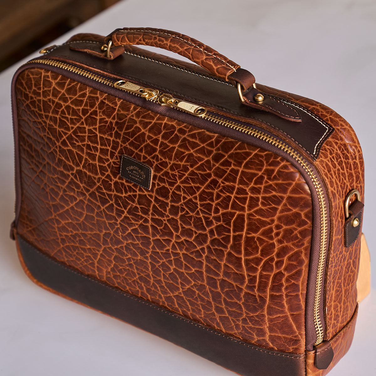 No.540 Attaché Case | LE Bison Walnut