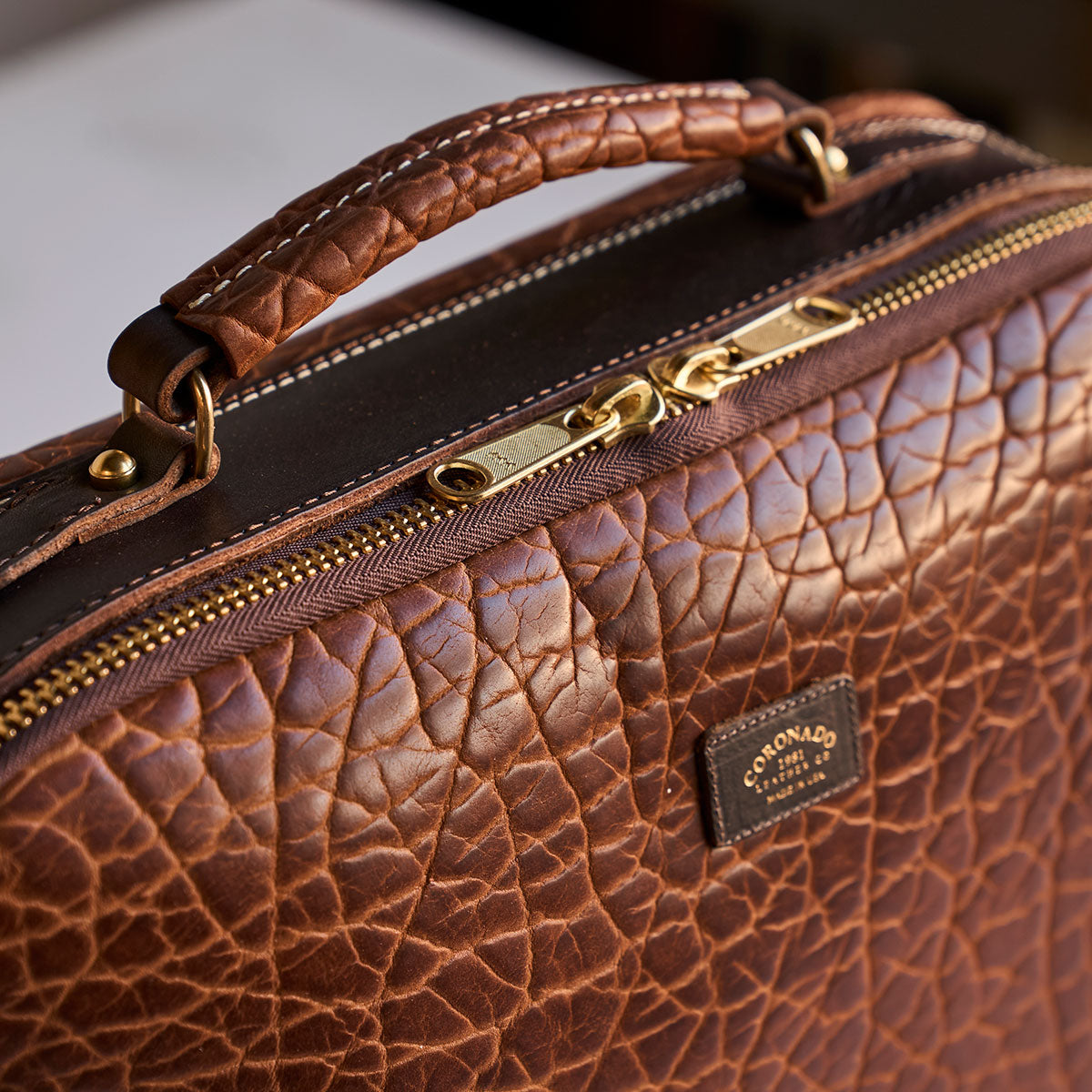 No.540 Attaché Case | LE Bison Walnut