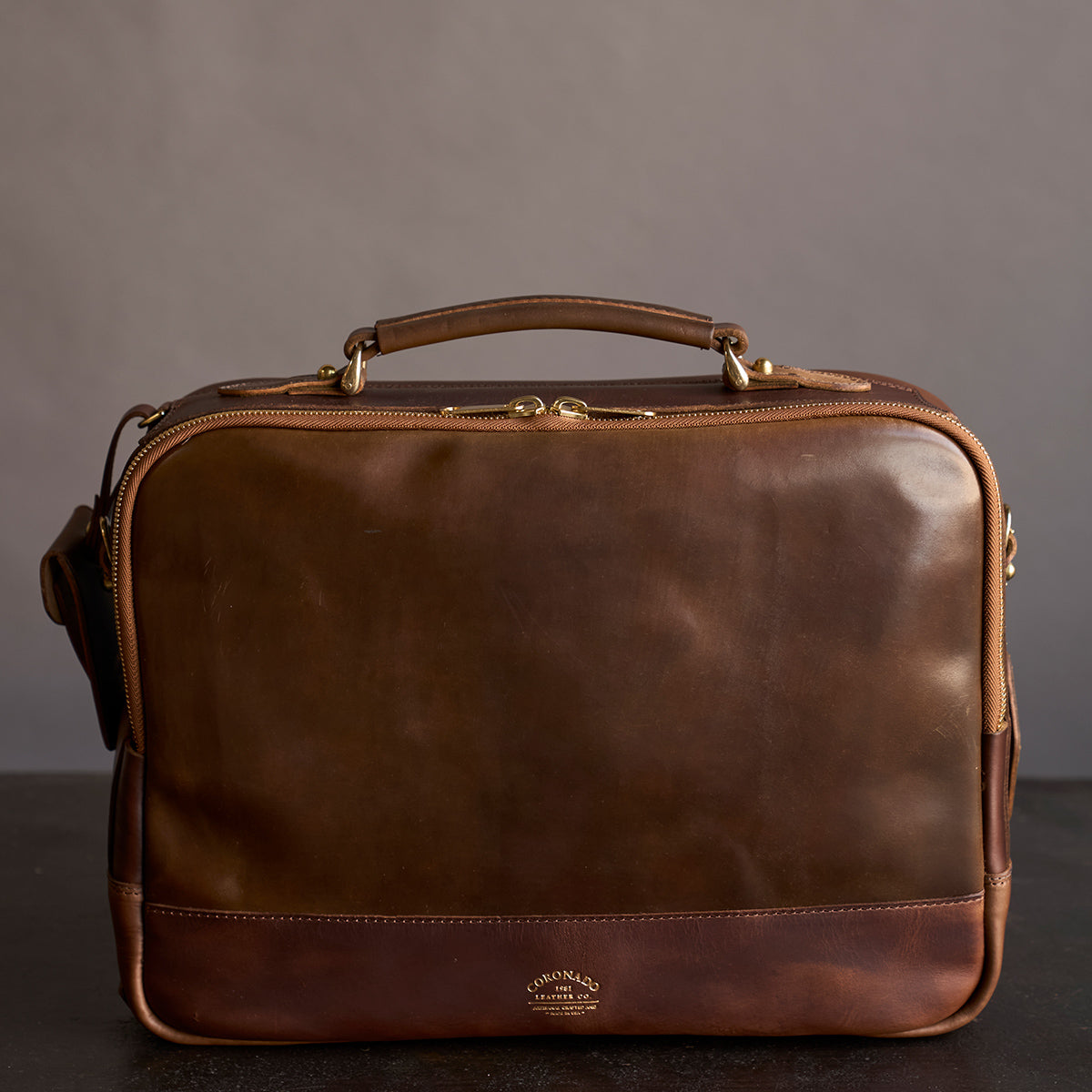 No.541 Chicago Shell Briefcase | Horween® Dark Cognac x3