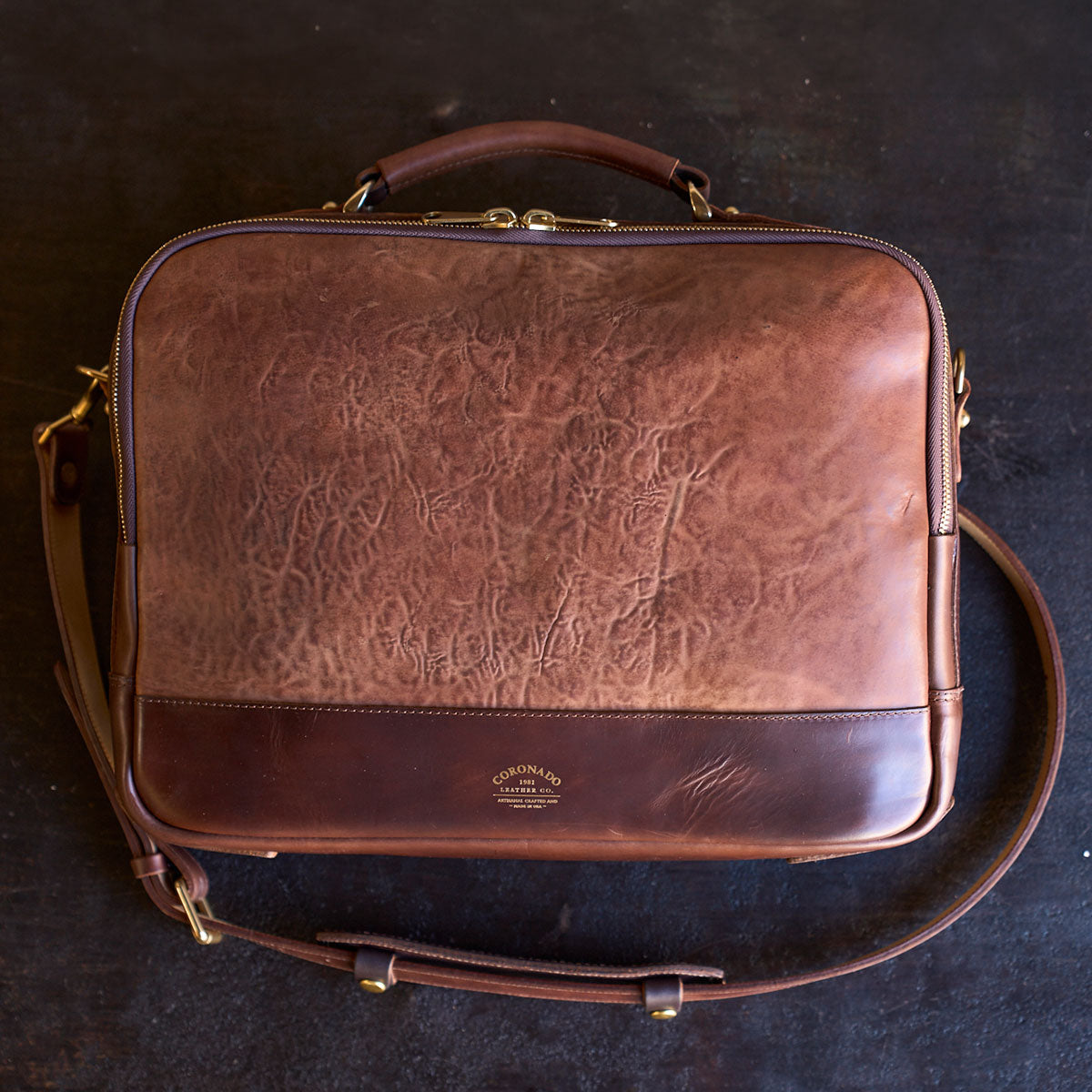No.541 Chicago Shell Briefcase | Horween® Tumbled Bourbon Cordovan