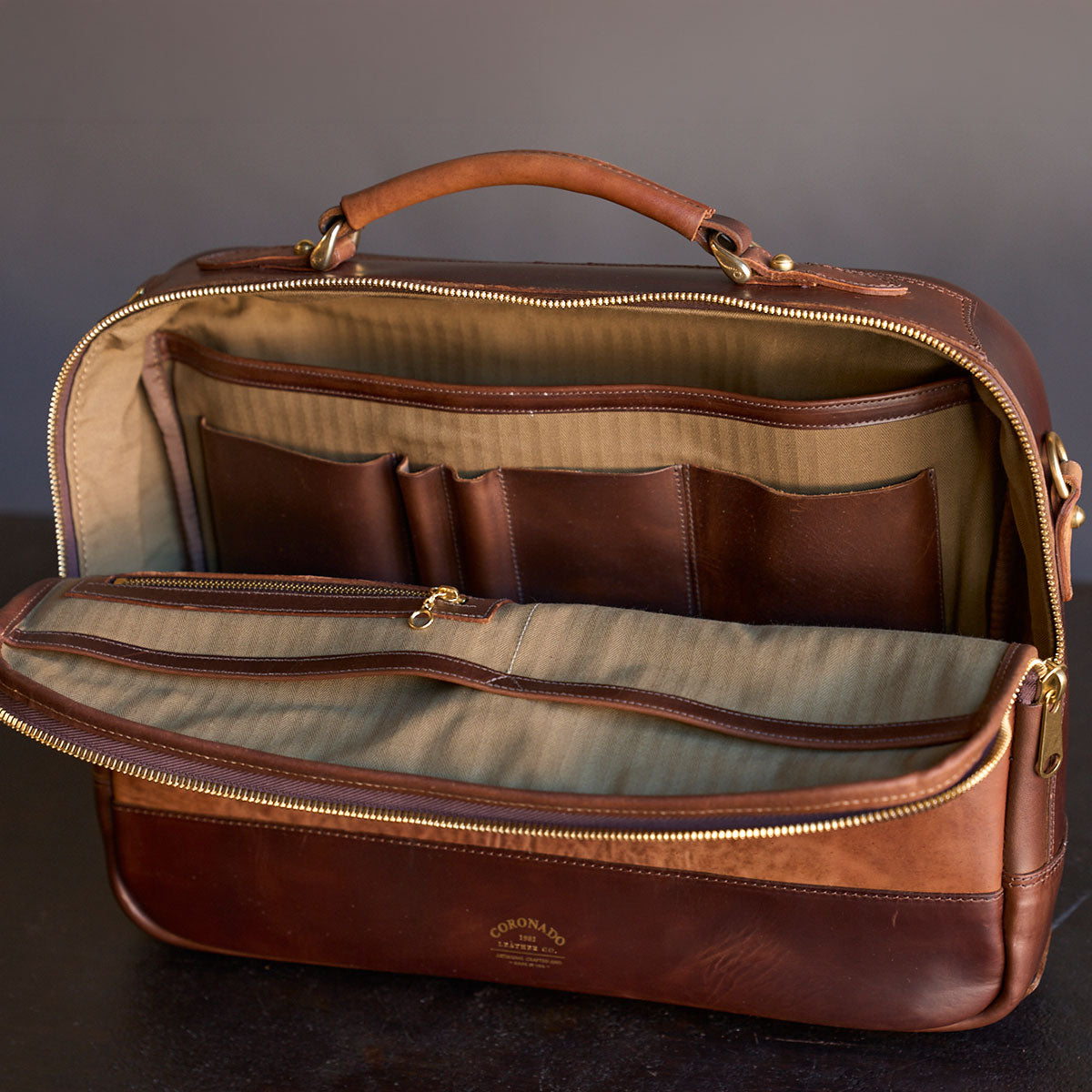No.541 Chicago Shell Briefcase | Horween® Tumbled Bourbon Cordovan