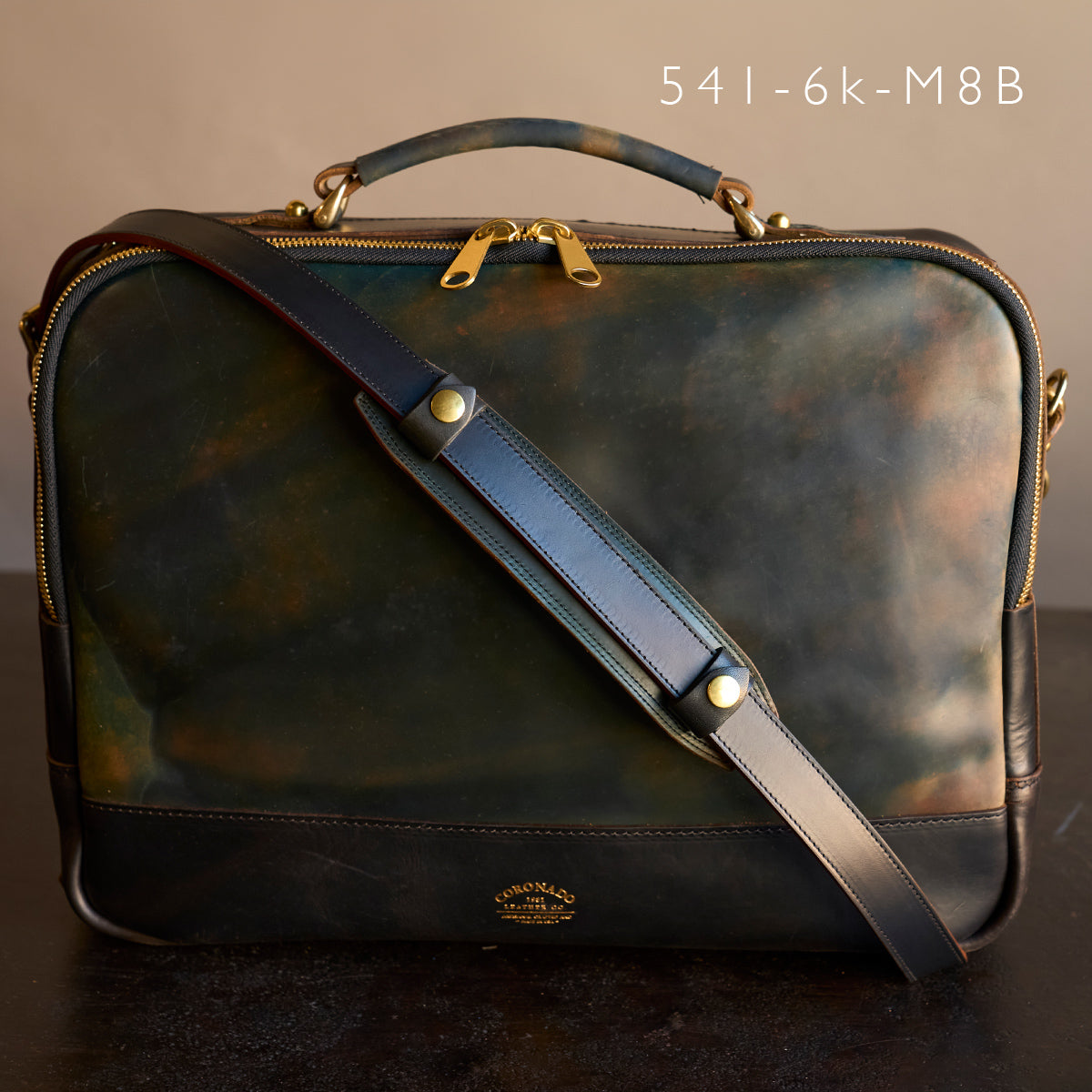 No.541 Chicago Shell Briefcase | Horween® Marbled Black