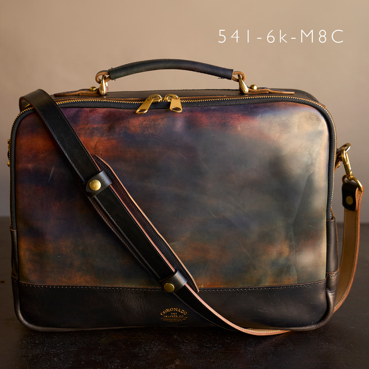 No.541 Chicago Shell Briefcase | Horween® Marbled Black