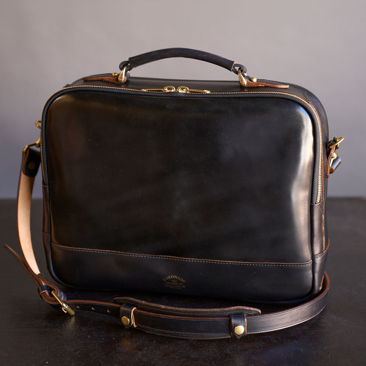 No.541 Chicago Shell Briefcase | Horween® Black Cordovan