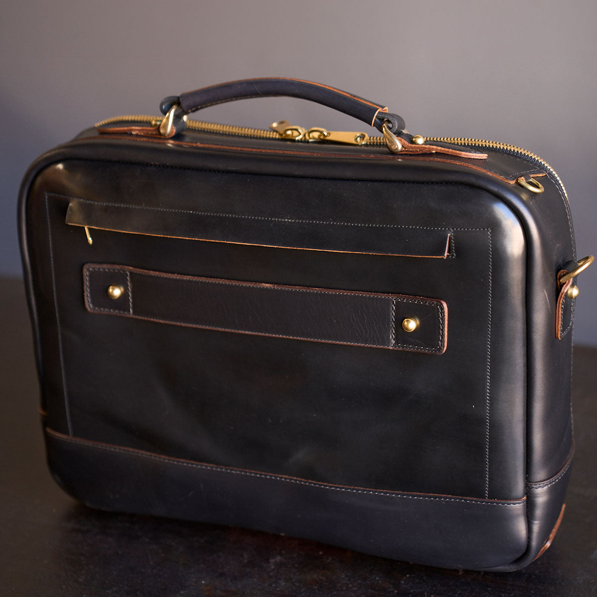 No.541 Chicago Shell Briefcase | Horween® Black Cordovan